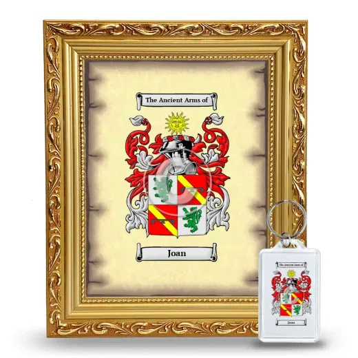 Joan Framed Coat of Arms and Keychain - Gold