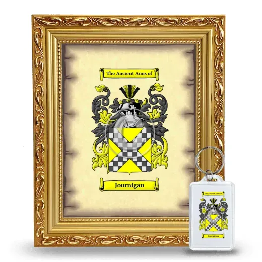 Journigan Framed Coat of Arms and Keychain - Gold
