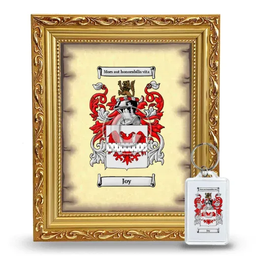 Joy Framed Coat of Arms and Keychain - Gold