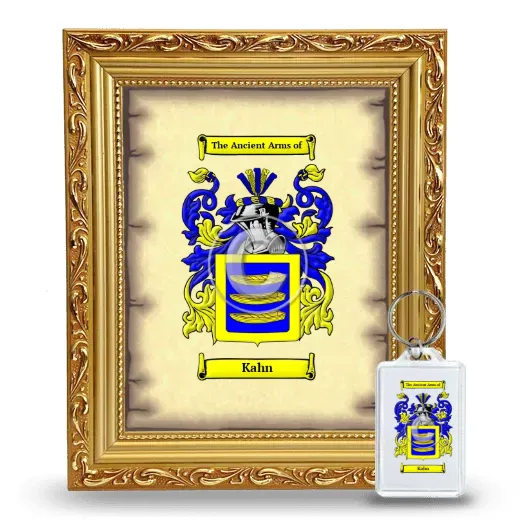 Kahn Framed Coat of Arms and Keychain - Gold