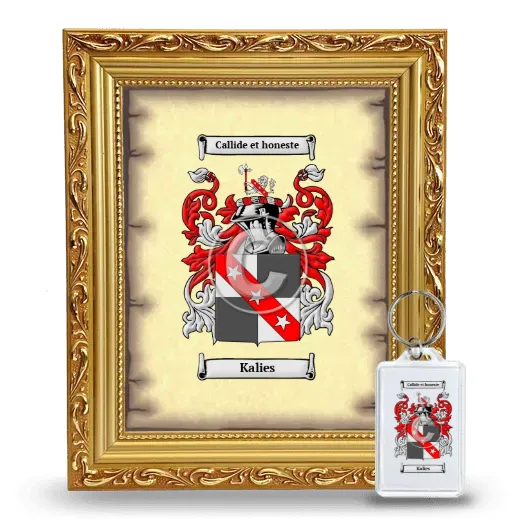 Kalies Framed Coat of Arms and Keychain - Gold
