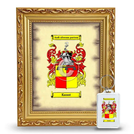 Kanut Framed Coat of Arms and Keychain - Gold