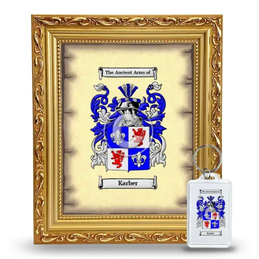 Karber Framed Coat of Arms and Keychain - Gold