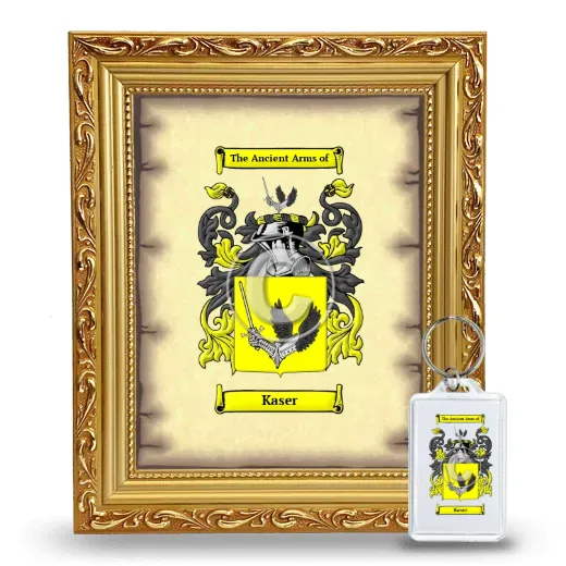 Kaser Framed Coat of Arms and Keychain - Gold