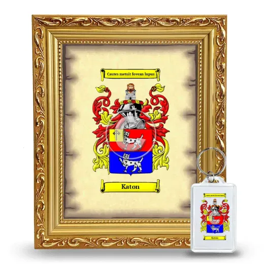 Katon Framed Coat of Arms and Keychain - Gold