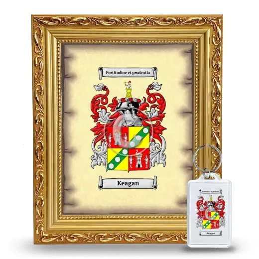 Keagan Framed Coat of Arms and Keychain - Gold