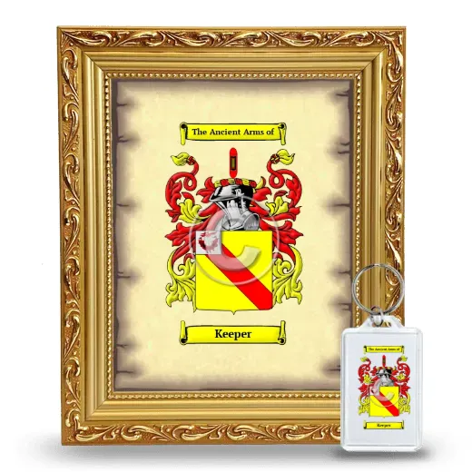 Keeper Framed Coat of Arms and Keychain - Gold