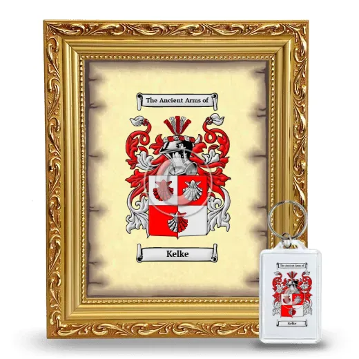 Kelke Framed Coat of Arms and Keychain - Gold