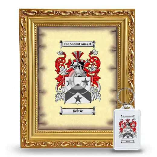 Keltie Framed Coat of Arms and Keychain - Gold