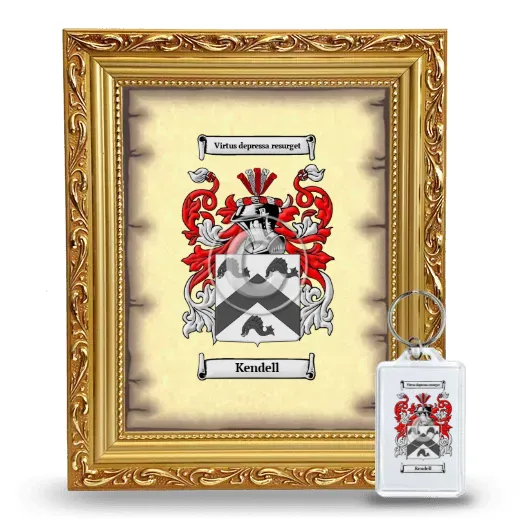 Kendell Framed Coat of Arms and Keychain - Gold