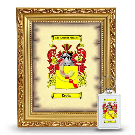 Kepler Framed Coat of Arms and Keychain - Gold