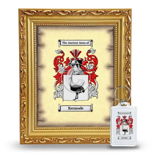 Kermode Framed Coat of Arms and Keychain - Gold