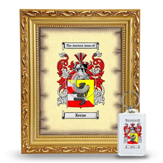 Kerne Framed Coat of Arms and Keychain - Gold