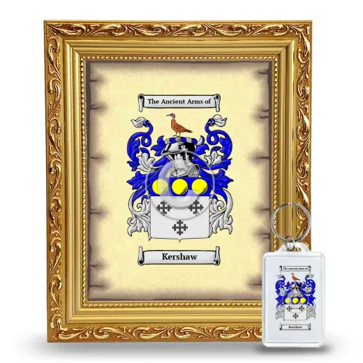 Kershaw Framed Coat of Arms and Keychain - Gold