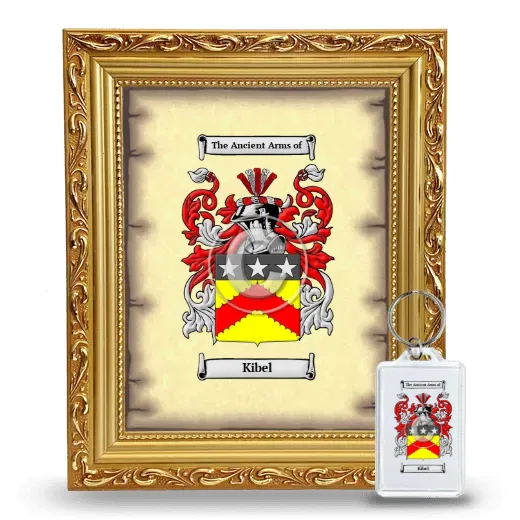 Kibel Framed Coat of Arms and Keychain - Gold