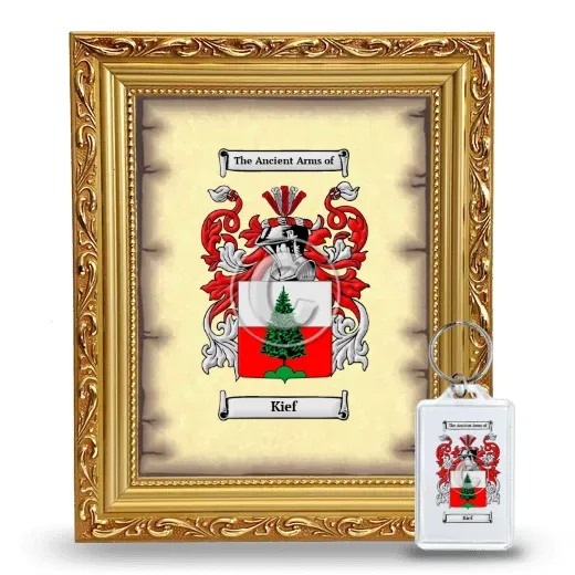 Kief Framed Coat of Arms and Keychain - Gold
