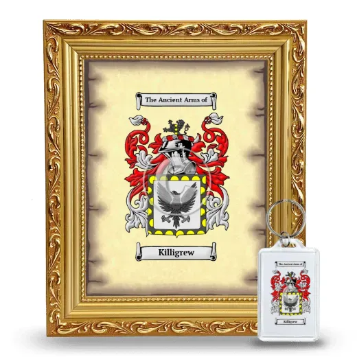 Killigrew Framed Coat of Arms and Keychain - Gold