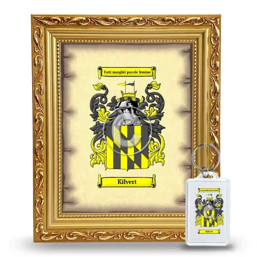 Kilvert Framed Coat of Arms and Keychain - Gold