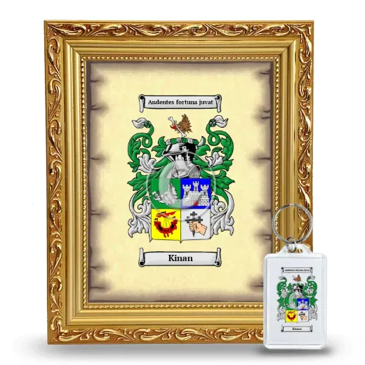 Kinan Framed Coat of Arms and Keychain - Gold