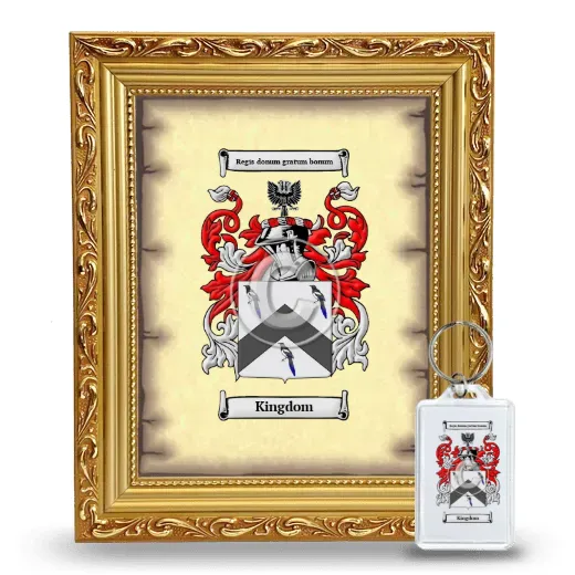 Kingdom Framed Coat of Arms and Keychain - Gold