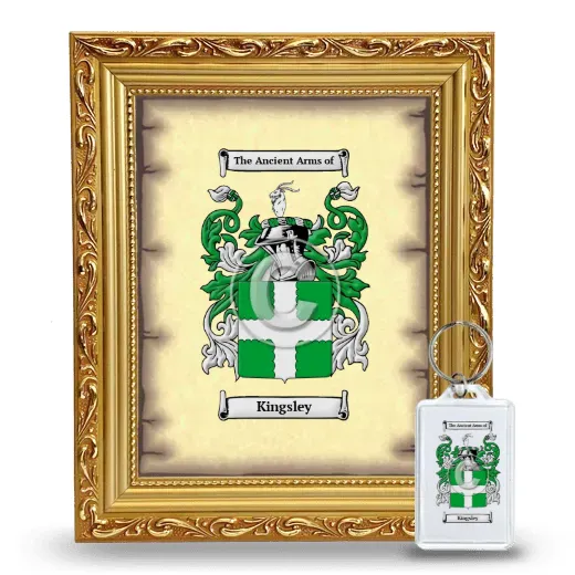 Kingsley Framed Coat of Arms and Keychain - Gold