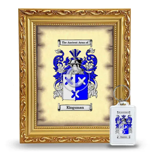 Kingsman Framed Coat of Arms and Keychain - Gold