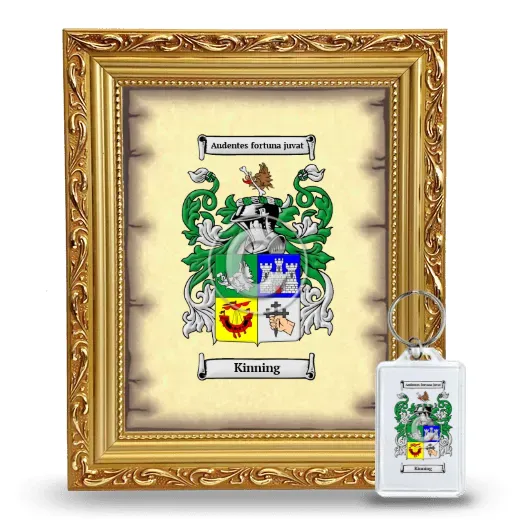 Kinning Framed Coat of Arms and Keychain - Gold