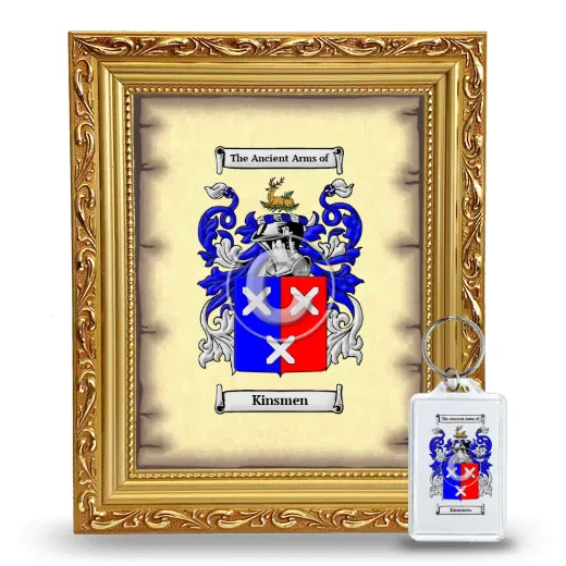 Kinsmen Framed Coat of Arms and Keychain - Gold