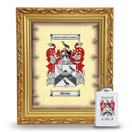 Kirwin Framed Coat of Arms and Keychain - Gold