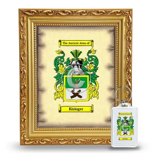 Kisinger Framed Coat of Arms and Keychain - Gold