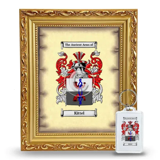 Kittel Framed Coat of Arms and Keychain - Gold