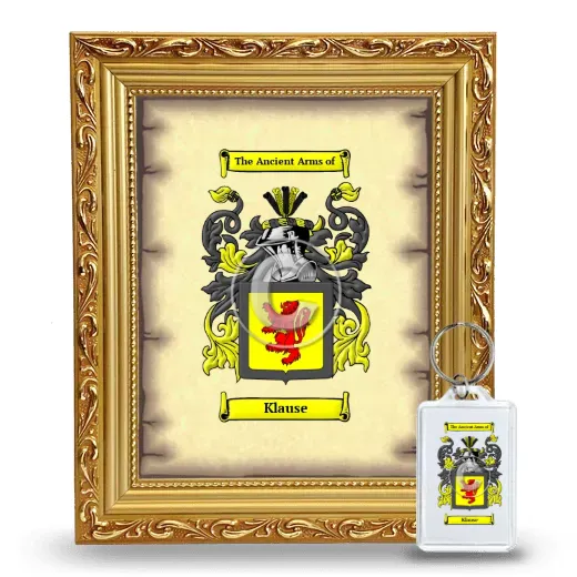 Klause Framed Coat of Arms and Keychain - Gold
