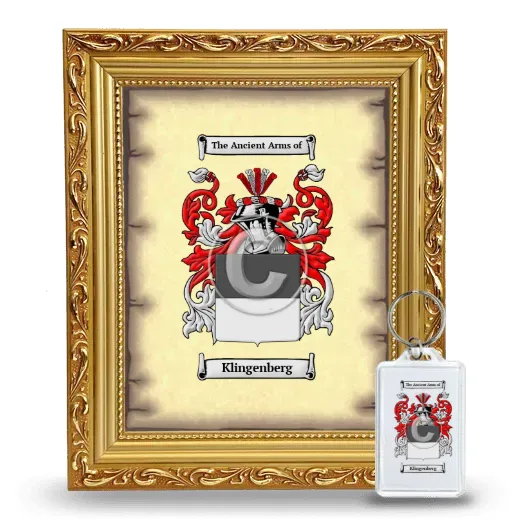 Klingenberg Framed Coat of Arms and Keychain - Gold