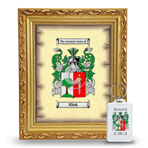 Klink Framed Coat of Arms and Keychain - Gold