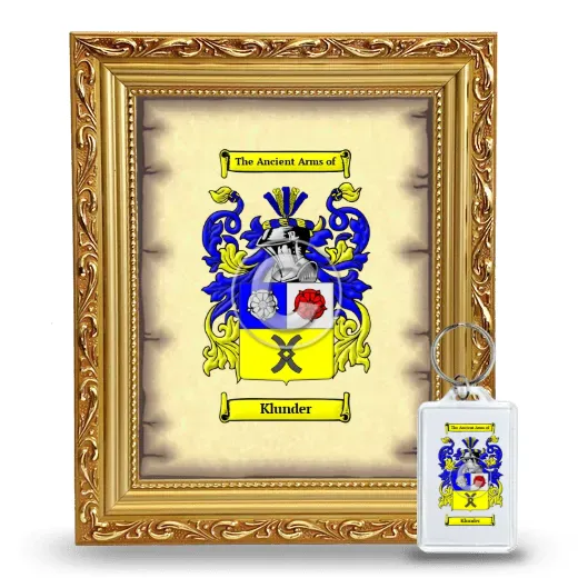 Klunder Framed Coat of Arms and Keychain - Gold