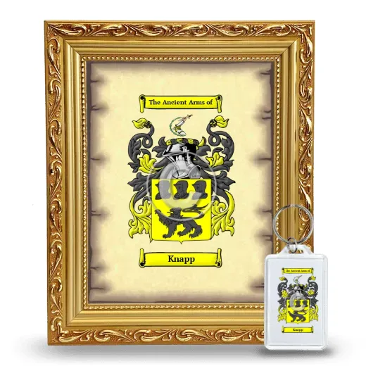 Knapp Framed Coat of Arms and Keychain - Gold