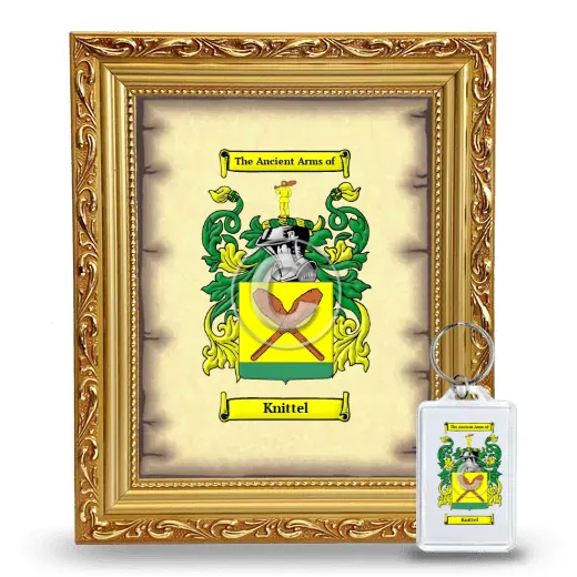 Knittel Framed Coat of Arms and Keychain - Gold