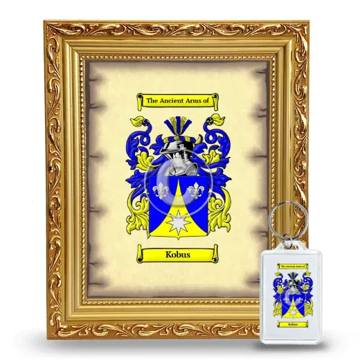 Kobus Framed Coat of Arms and Keychain - Gold