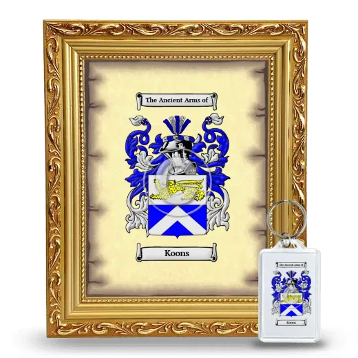 Koons Framed Coat of Arms and Keychain - Gold