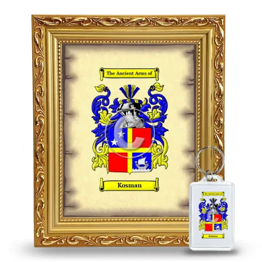 Kosman Framed Coat of Arms and Keychain - Gold