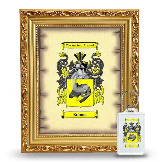 Kramer Framed Coat of Arms and Keychain - Gold