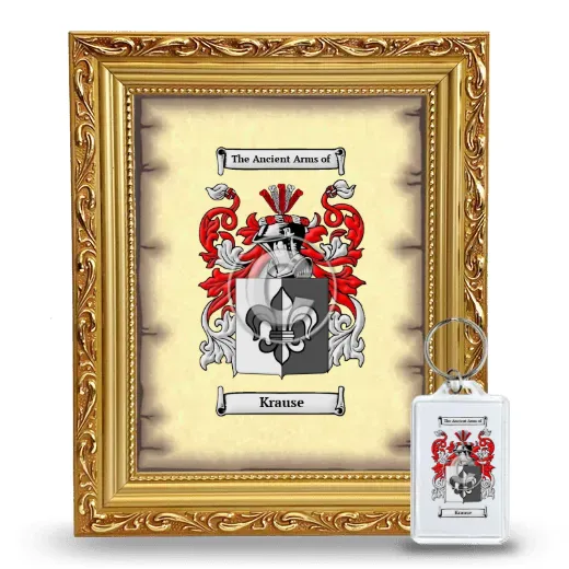 Krause Framed Coat of Arms and Keychain - Gold