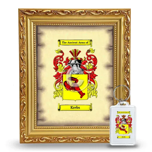 Krebs Framed Coat of Arms and Keychain - Gold