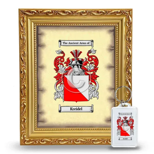 Kreidel Framed Coat of Arms and Keychain - Gold
