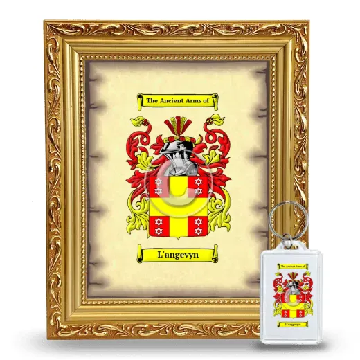 L'angevyn Framed Coat of Arms and Keychain - Gold