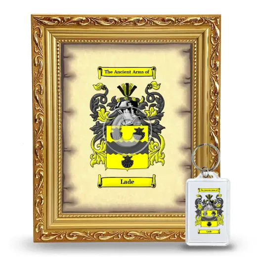 Lade Framed Coat of Arms and Keychain - Gold