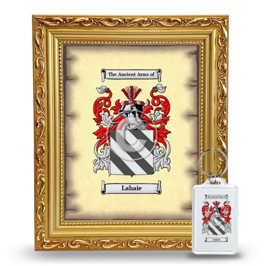 Lahaie Framed Coat of Arms and Keychain - Gold