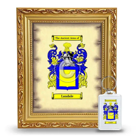 Landale Framed Coat of Arms and Keychain - Gold