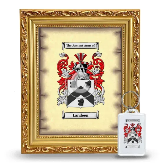 Landeen Framed Coat of Arms and Keychain - Gold