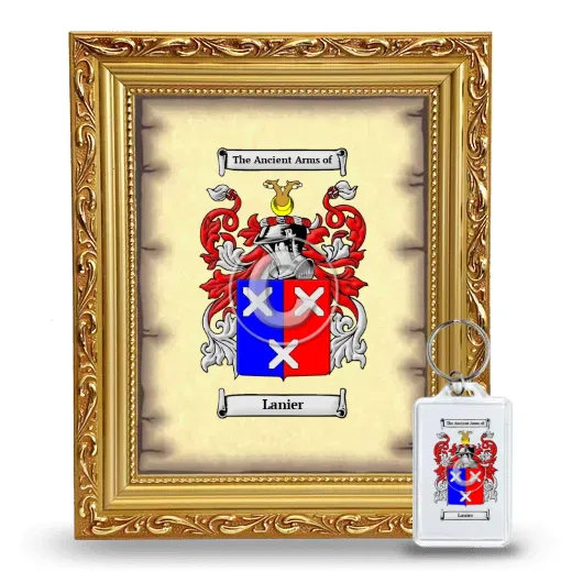 Lanier Framed Coat of Arms and Keychain - Gold